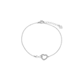 Rhodium Plated 925 Sterling Silver Moissanite Open Heart Infinity Bracelet