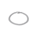 Rhodium Plated 925 Sterling Silver Monaco Moissanite Stone 5mm Bracelet (Size 7)