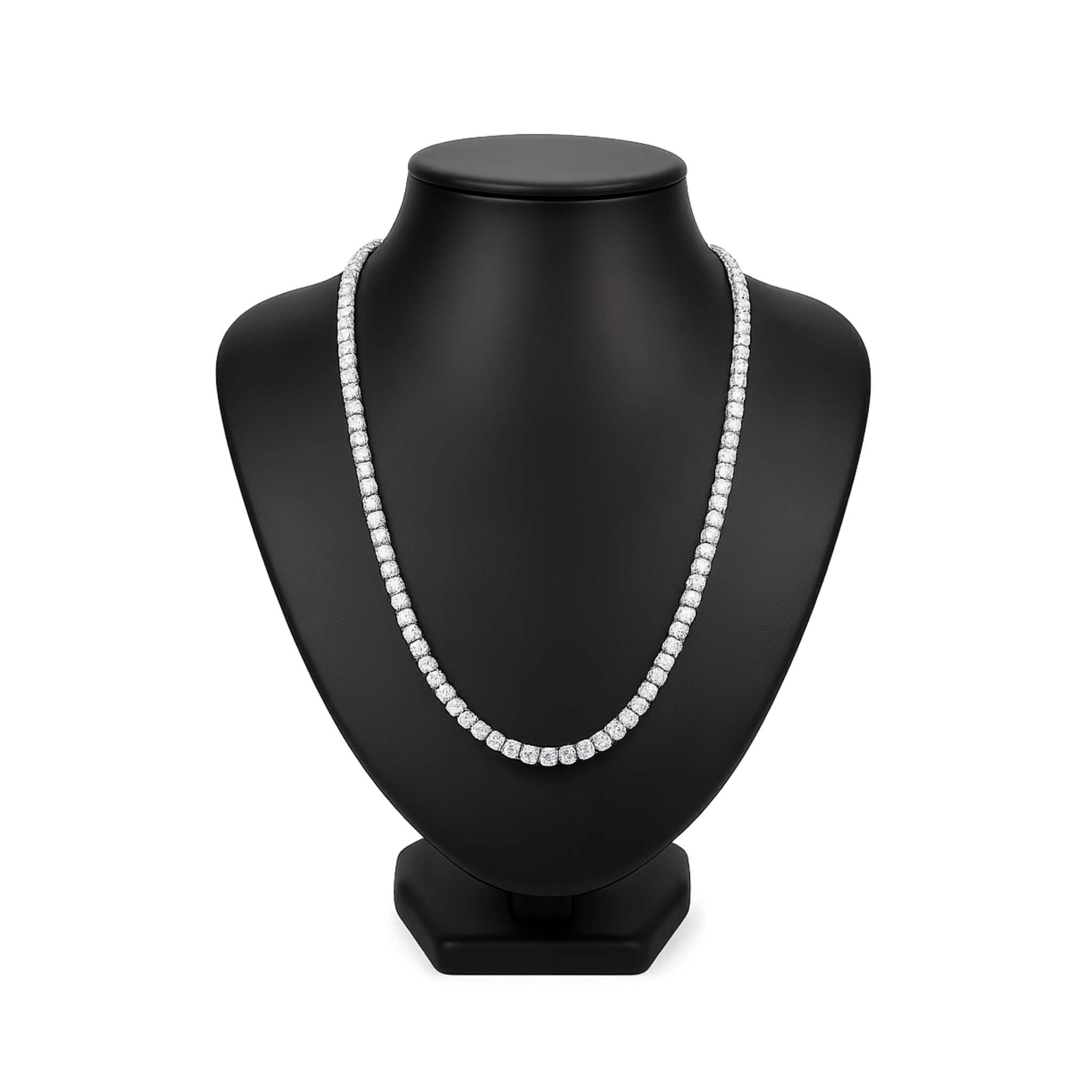Rhodium Plated 925 Sterling Silver Round CZ Tennis Necklace and Bracelet 3mm 8"