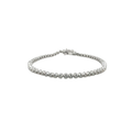 Rhodium Plated 925 Sterling Silver Round Moissanite 2.25mm Tennis Bracelet (Size 7)