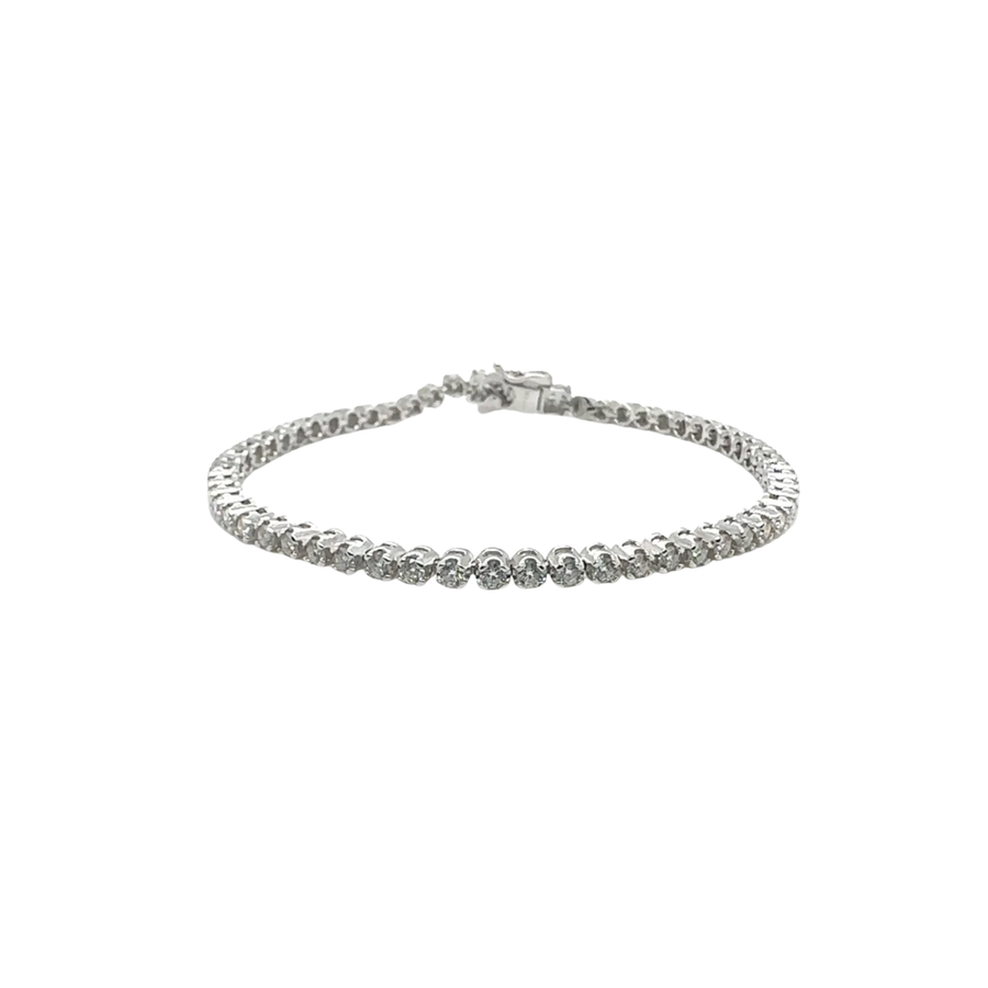 Rhodium Plated 925 Sterling Silver Round Moissanite 2.25mm Tennis… – Bracelet by Sloop Jewelry