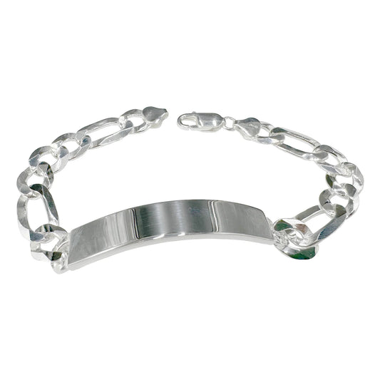 Figaro ID 150 - 7.0mm - Sterling Silver Flat Figaro ID Bracelet