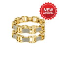 SET OF 2: Imperial Luxe Pave Link Bracelet – 18K Gold Finish | Micro Pave CZ | 28mm Statement Bracelet