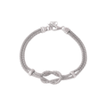 Silver 925 Plated Knot and Bar Bracelet