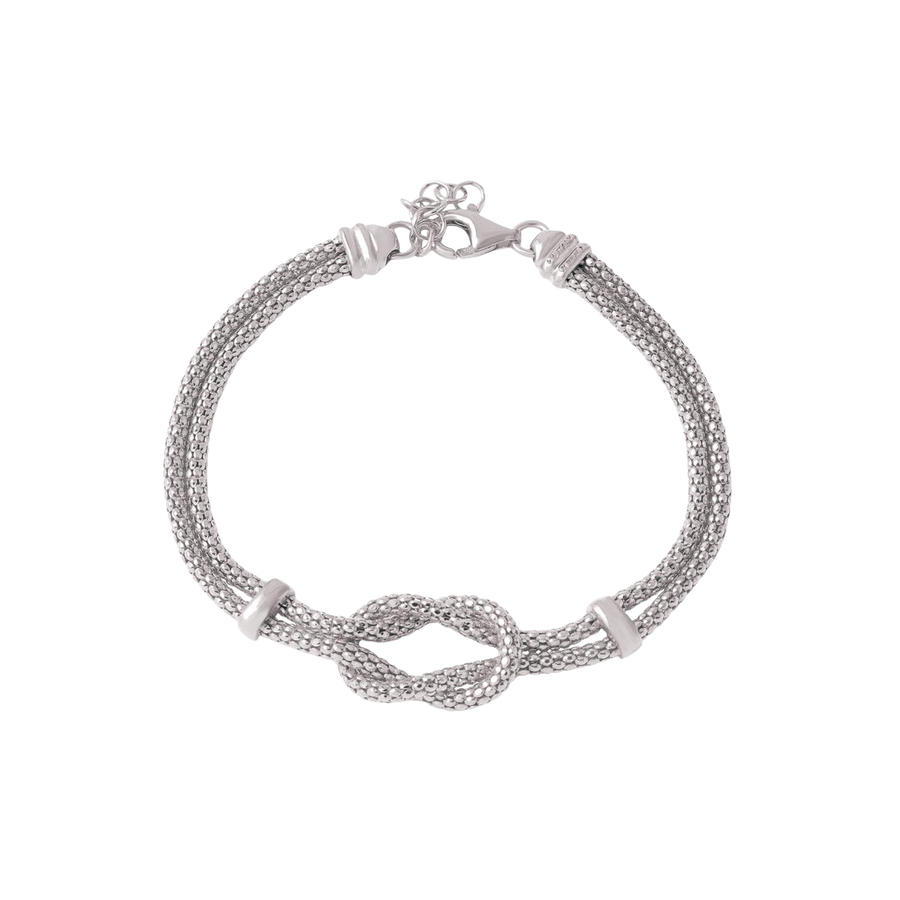 Silver 925 Plated Knot and Bar Bracelet – Bracelet by Sloop Jewelry