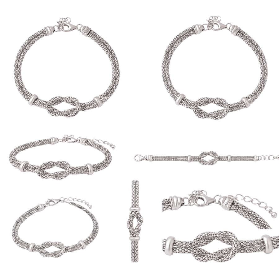 Silver 925 Plated Knot and Bar Bracelet – alternate view 2 | Sloop Jewelry – alternate view