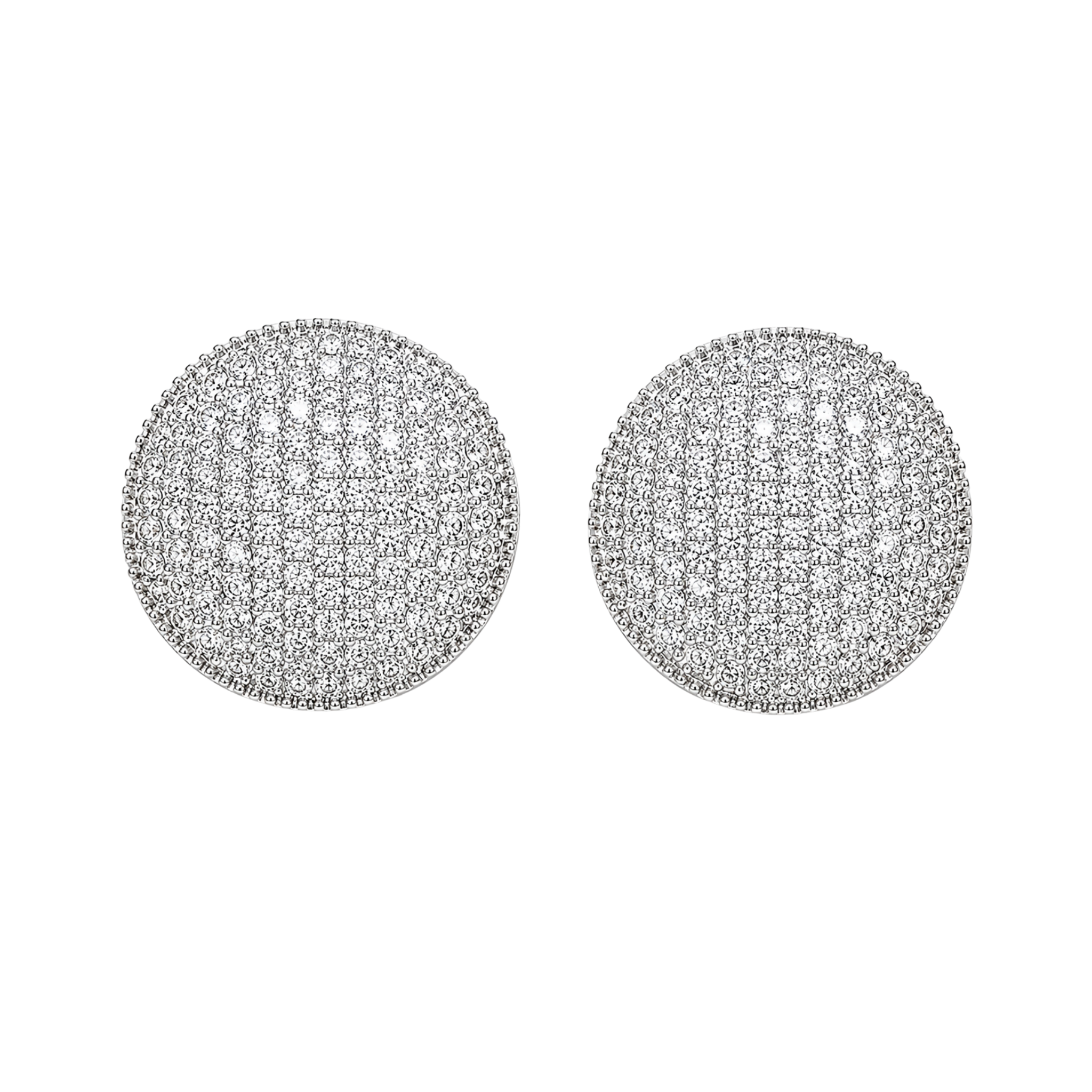 Diamond Disc Earrings – Sparkling Silver & Gold Stud Earrings