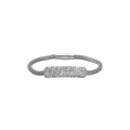 Women's Silver Stainless Steel Crystal Bracelet – Non-Tarnish Mesh Bracelet with Crystal Bar | Affordable Fashion Jewelry Gift