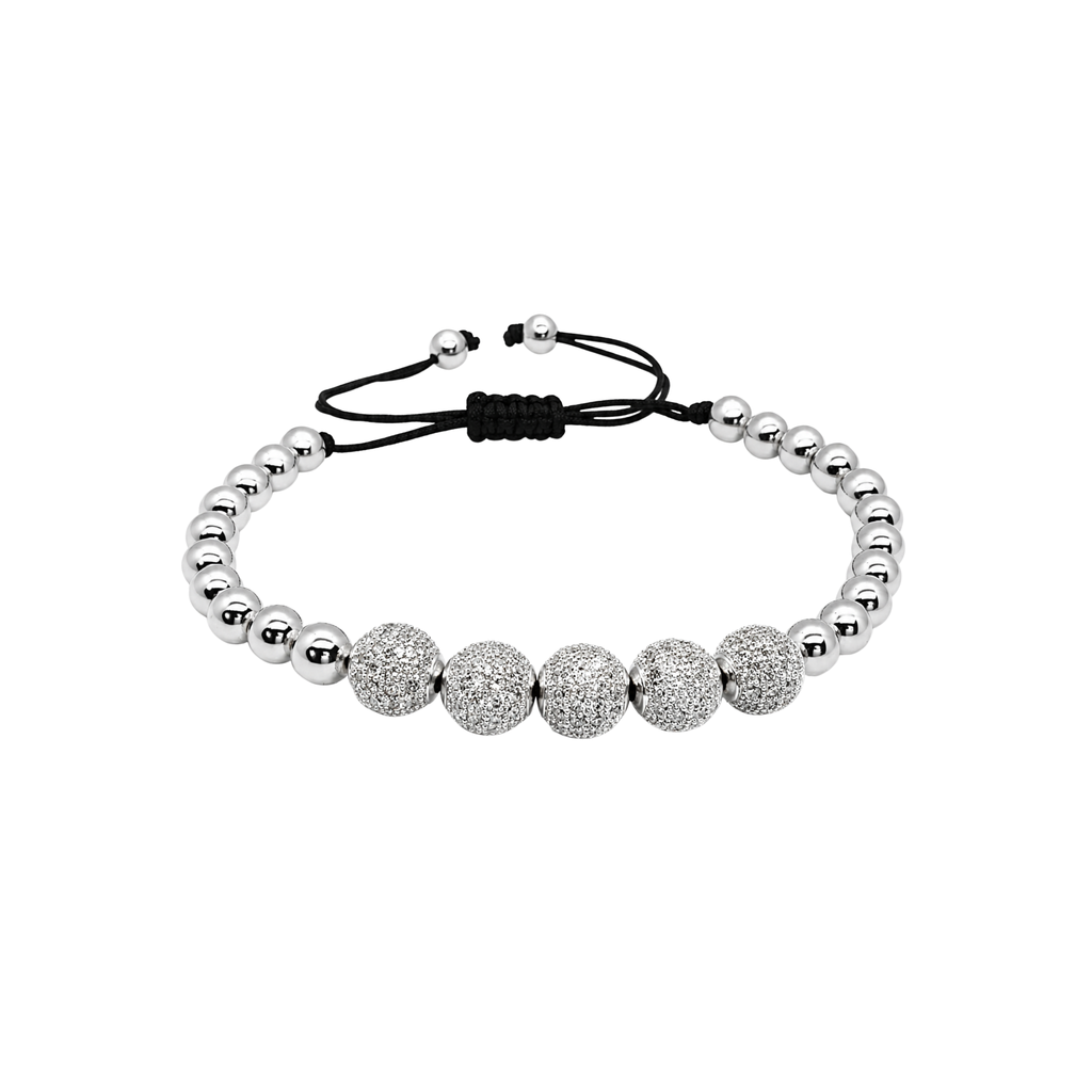 Fashion Bracelet with Bling Beads | Adjustable Stainless Steel Bead Bracelet | Non-Tarnish Jewelry