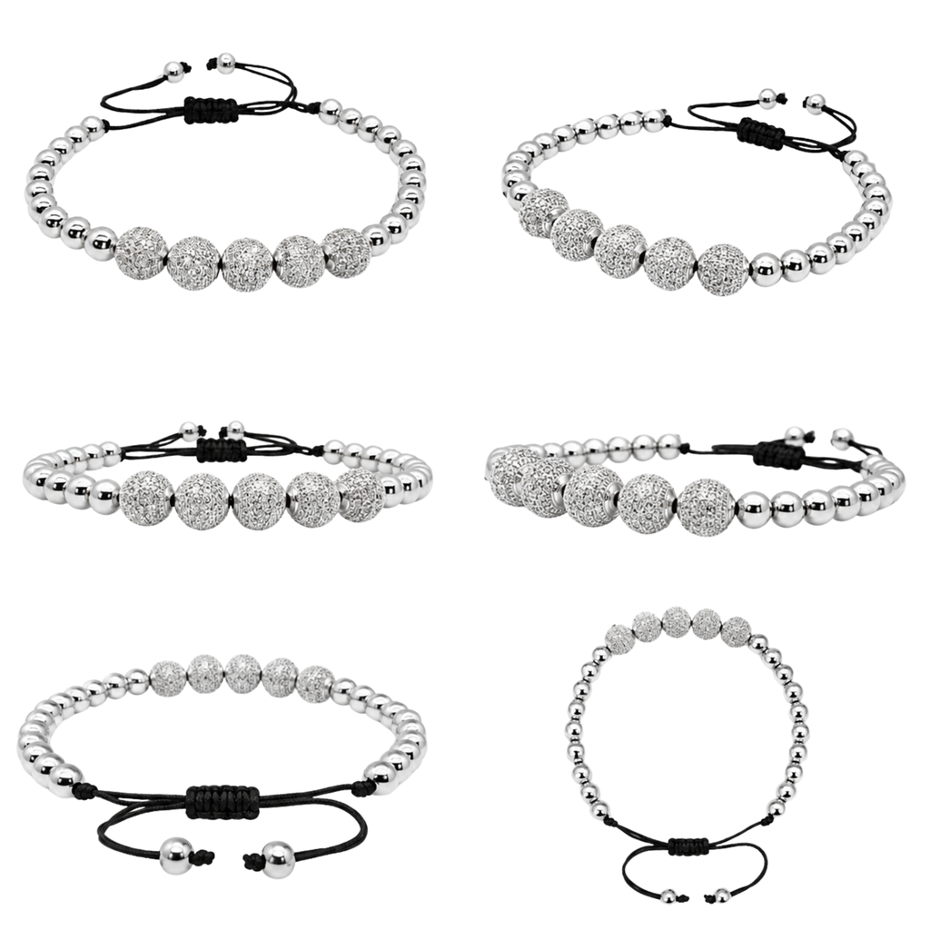 Fashion Bracelet with Bling Beads | Adjustable Stainless Steel Bead Bracelet | Non-Tarnish Jewelry