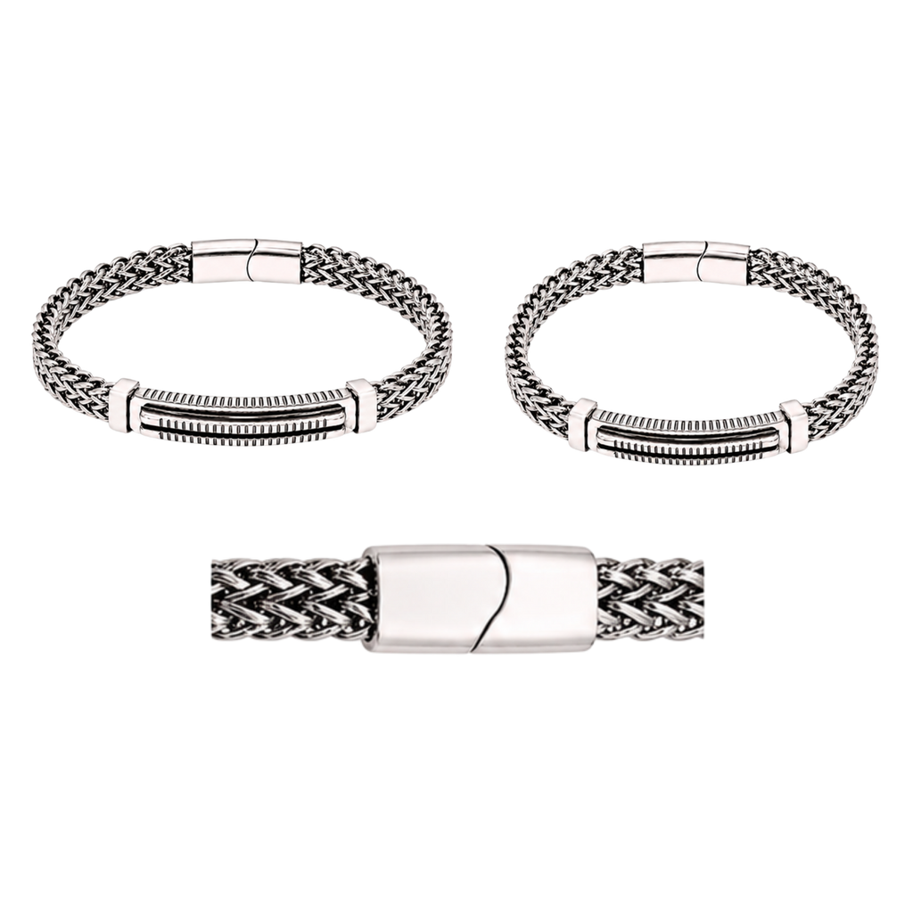 NEW Non-Tarnish Ridge Bracelet – Two-Tone Stainless Steel Bracelet for Men