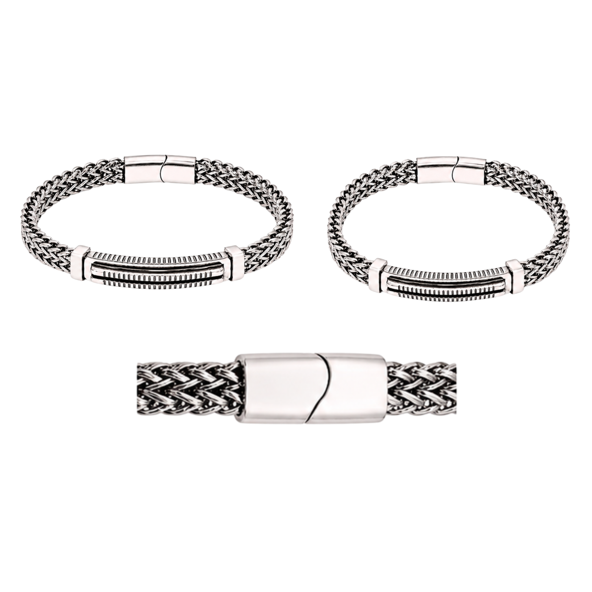 NEW Non-Tarnish Ridge Bracelet – Two-Tone Stainless Steel Bracelet for Men