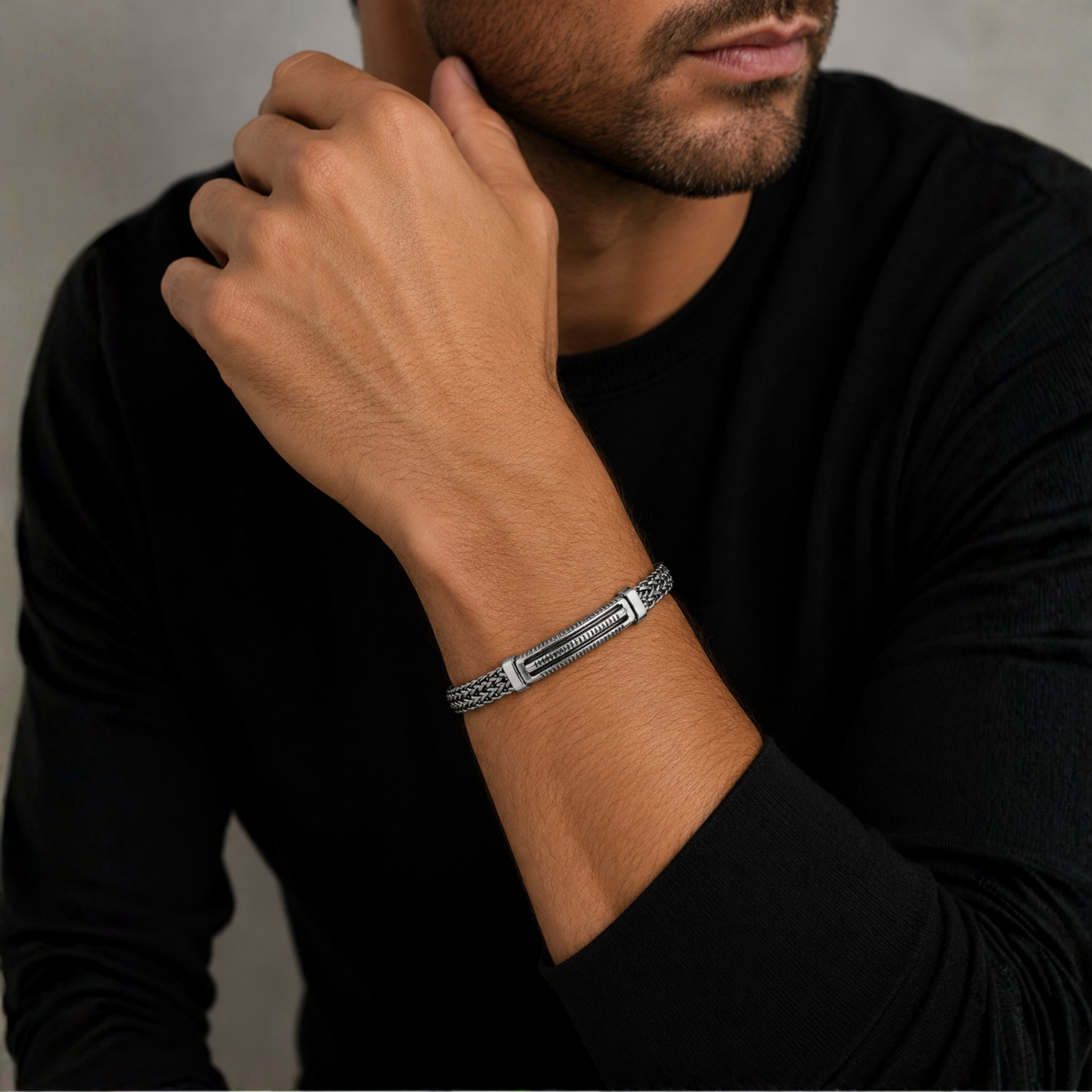 NEW Non-Tarnish Ridge Bracelet – Two-Tone Stainless Steel Bracelet for Men