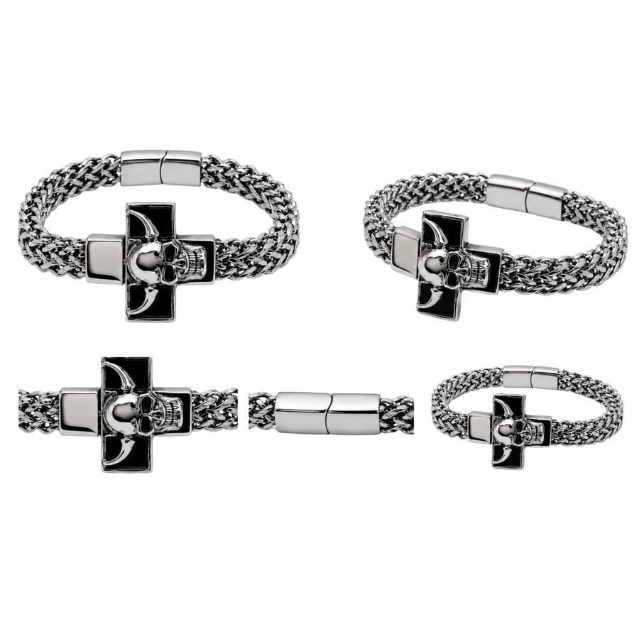 Skull Cross Bracelet – Affordable Stainless Steel Men's Bracelet – alternate view 2 | Sloop Jewelry – alternate view