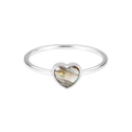 Stainless Steel Abalone Heart Ring