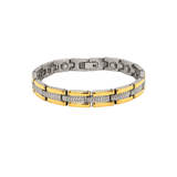 Stainless Steel & Gold PVD Coated Magnetic Bracelet for Men – Two-Tone, Strong & Stylish