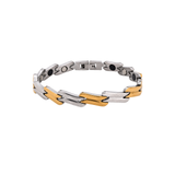 Stainless Steel & Gold PVD Coated Magnetic Bracelet for Men – Modern Two-Tone Bracelet