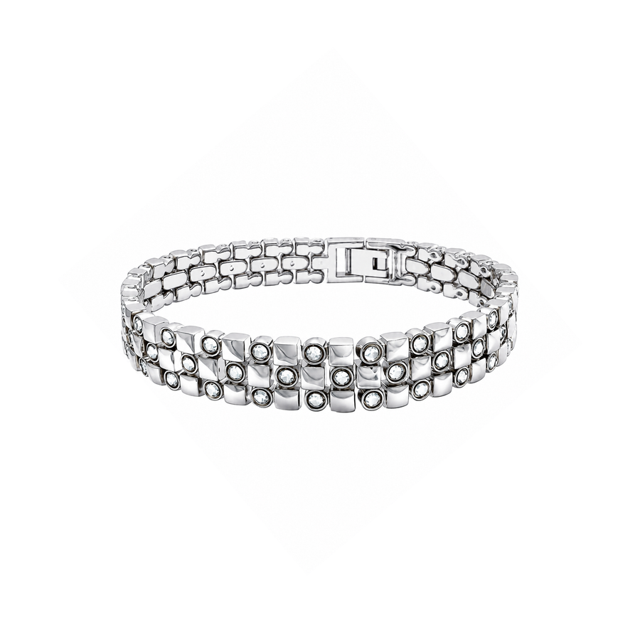 Stainless Steel Bracelet with Clear CZ Stones – Bracelet by Sloop Jewelry