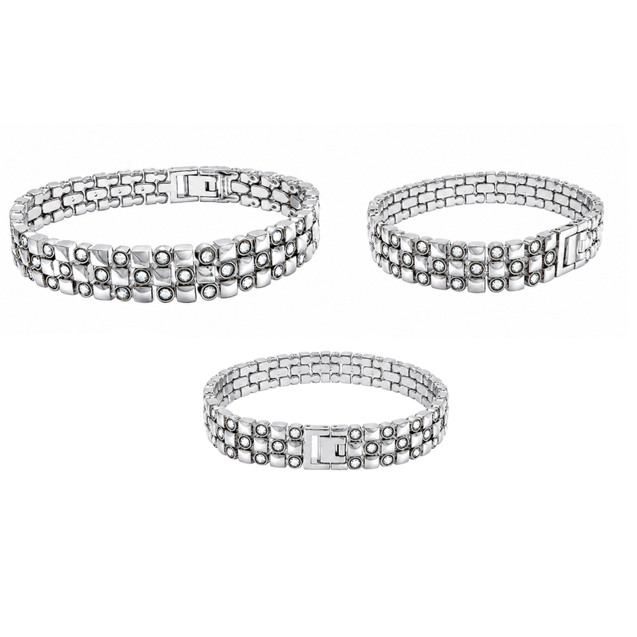 Stainless Steel Bracelet with Clear CZ Stones – alternate view 2 | Sloop Jewelry – alternate view