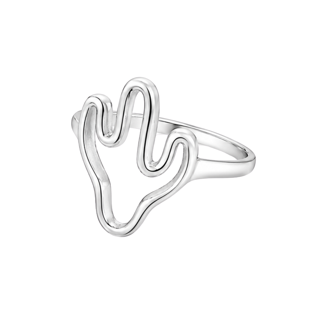 Stainless Steel Cactus Ring – Non Tarnish Minimalist Desert Ring for Women
