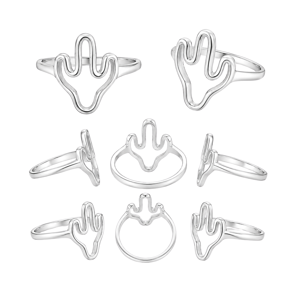 Stainless Steel Cactus Ring – Non Tarnish Minimalist Desert Ring for Women