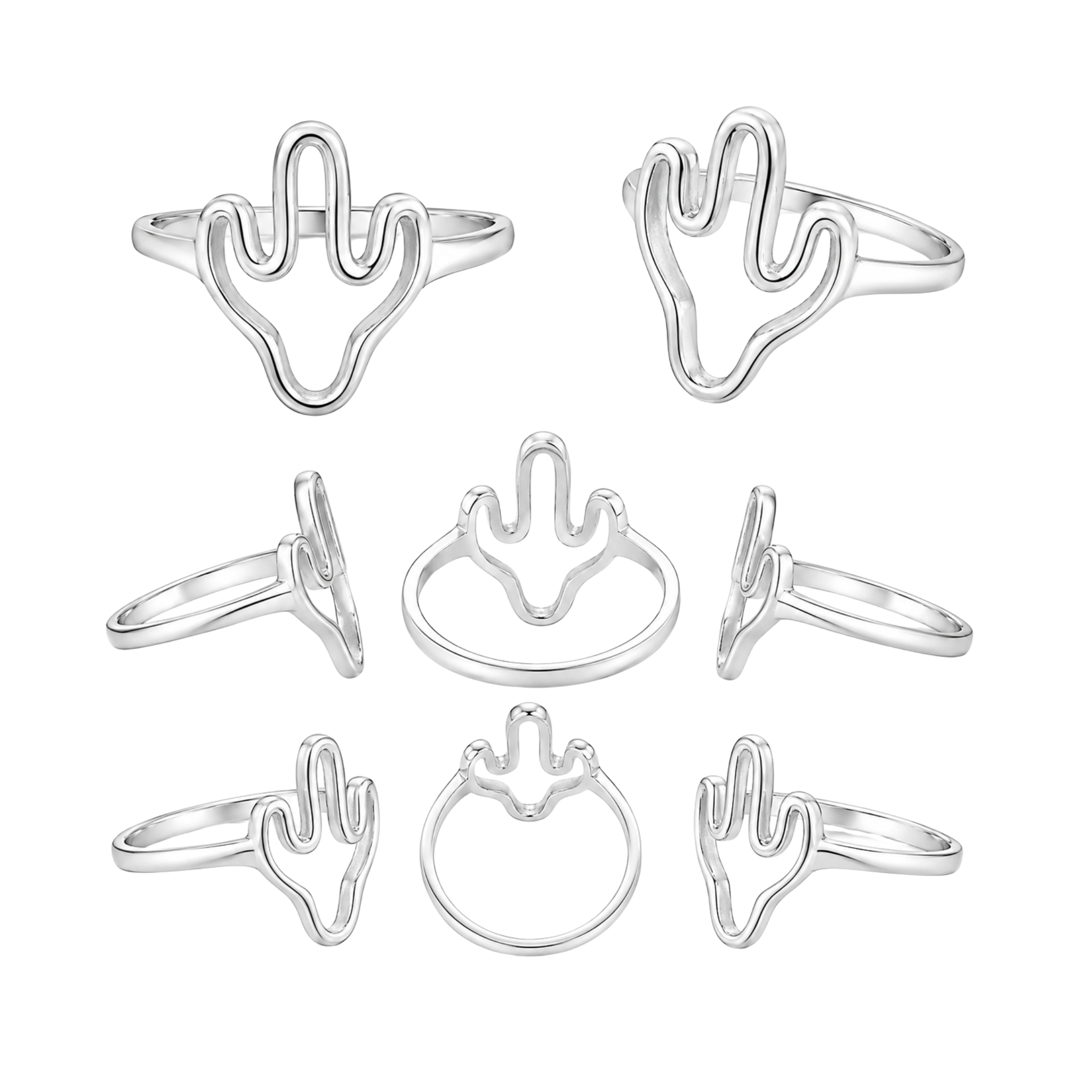 Stainless Steel Cactus Ring – Non Tarnish Minimalist Desert Ring for Women