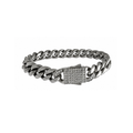 Stainless Steel Cuban Link Bracelet with CZ Stones | Non-Tarnish Bracelet