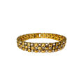 Stainless Steel Gold PVD Bracelet with Clear CZ | Non-Tarnish Gold Bracelet