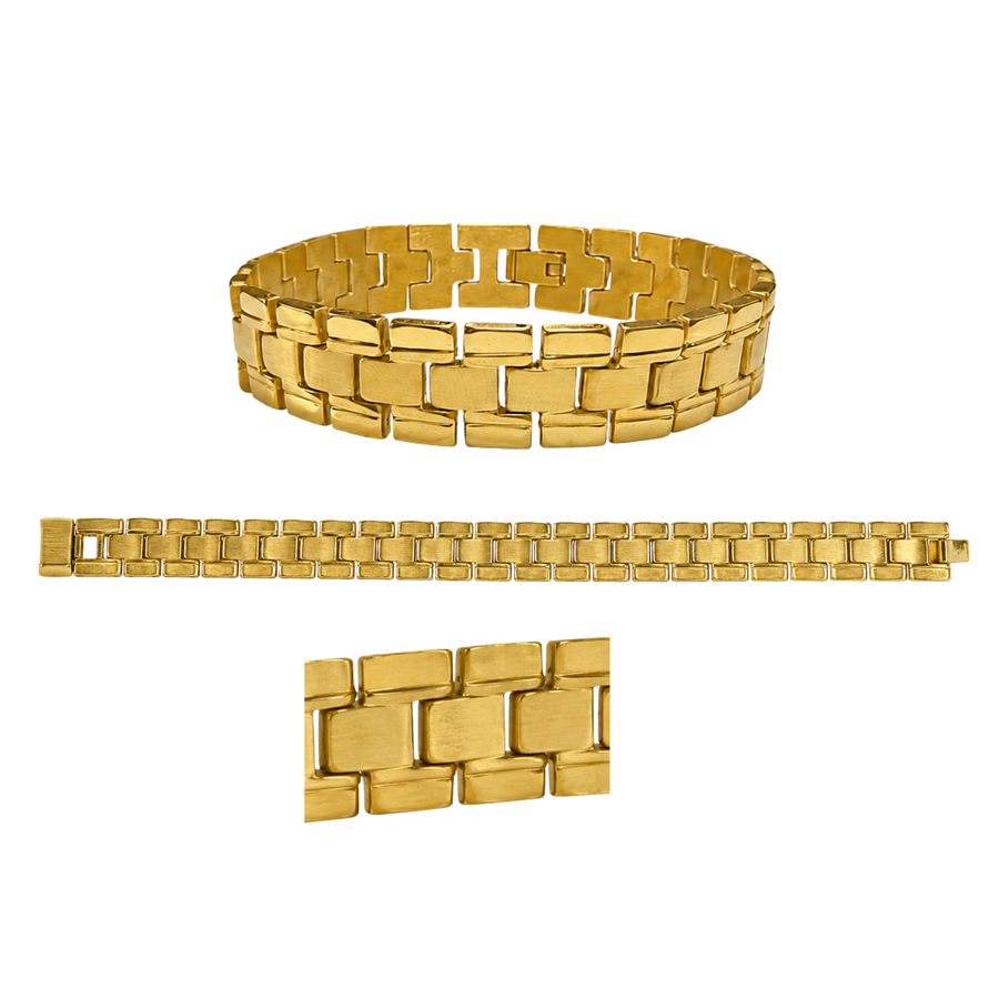 Stainless Steel Gold PVD Cuban Link Bracelet – alternate view 2 | Sloop Jewelry – alternate view