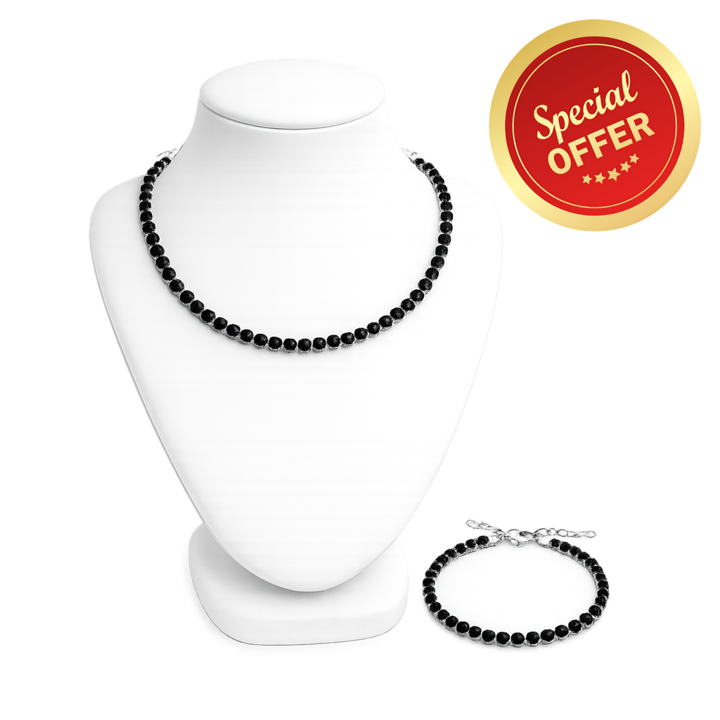Stainless Steel Jet Rhinestone Tennis Chain Bracelet for Women