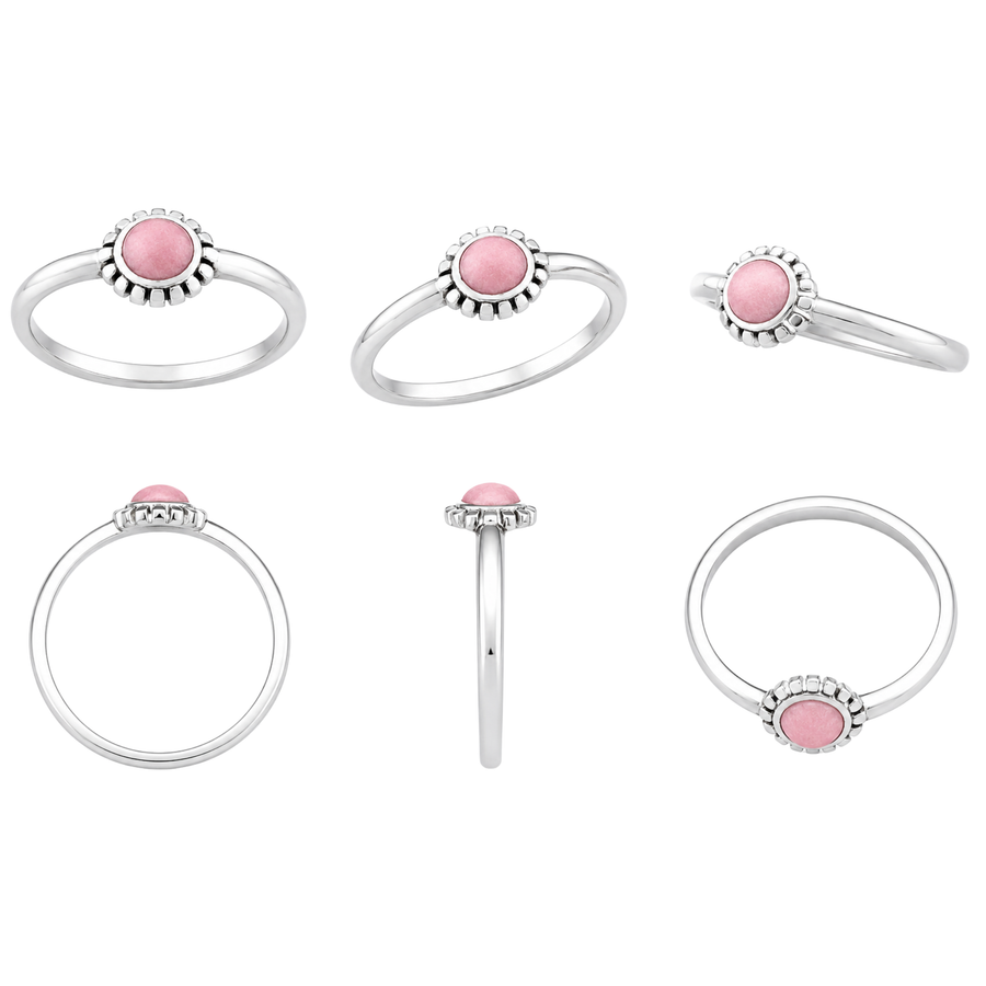 Stainless Steel Pink Enamel Flower Ring – alternate view 2 | Sloop Jewelry – alternate view
