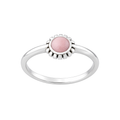 Stainless Steel Pink Enamel Flower Ring