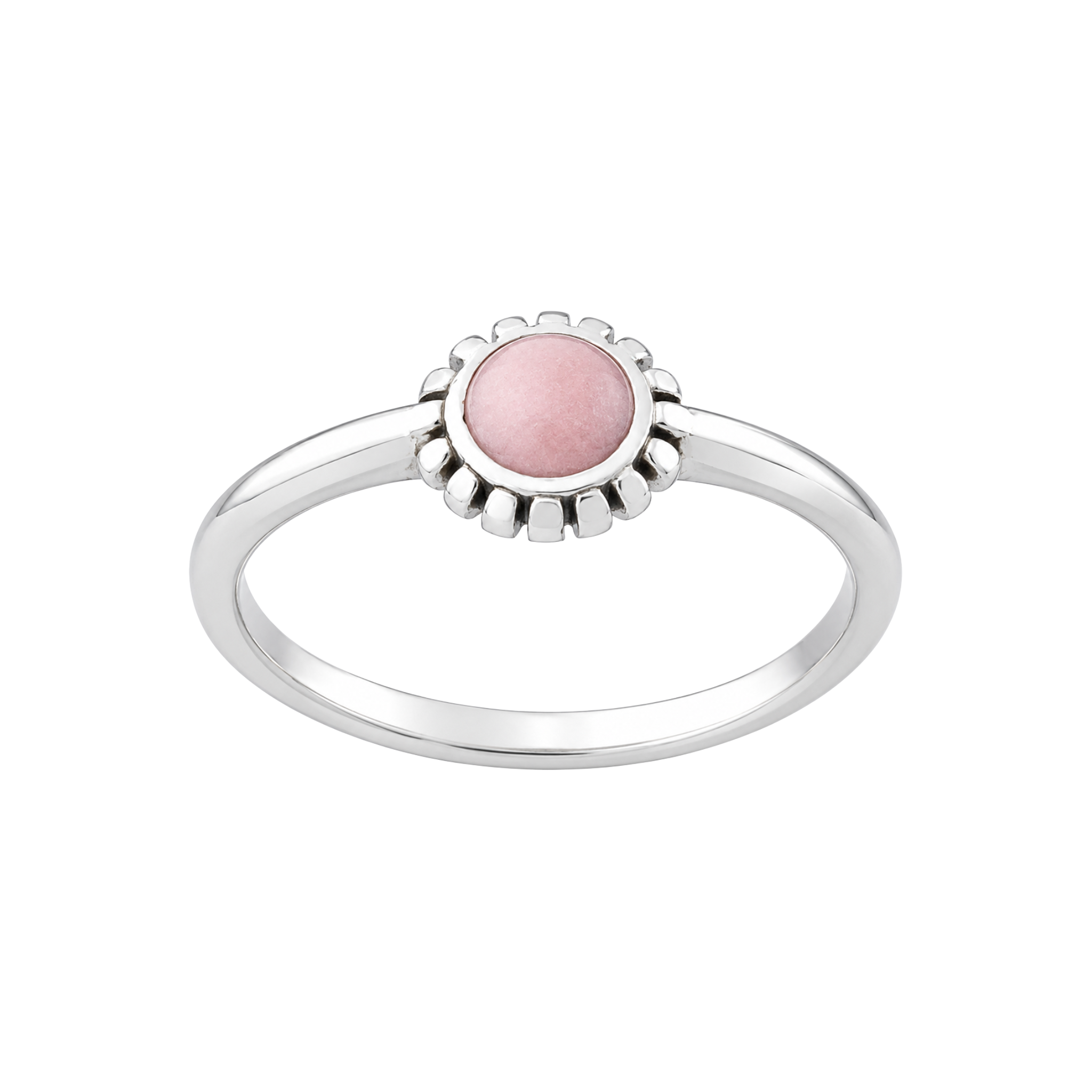 Stainless Steel Pink Enamel Flower Ring