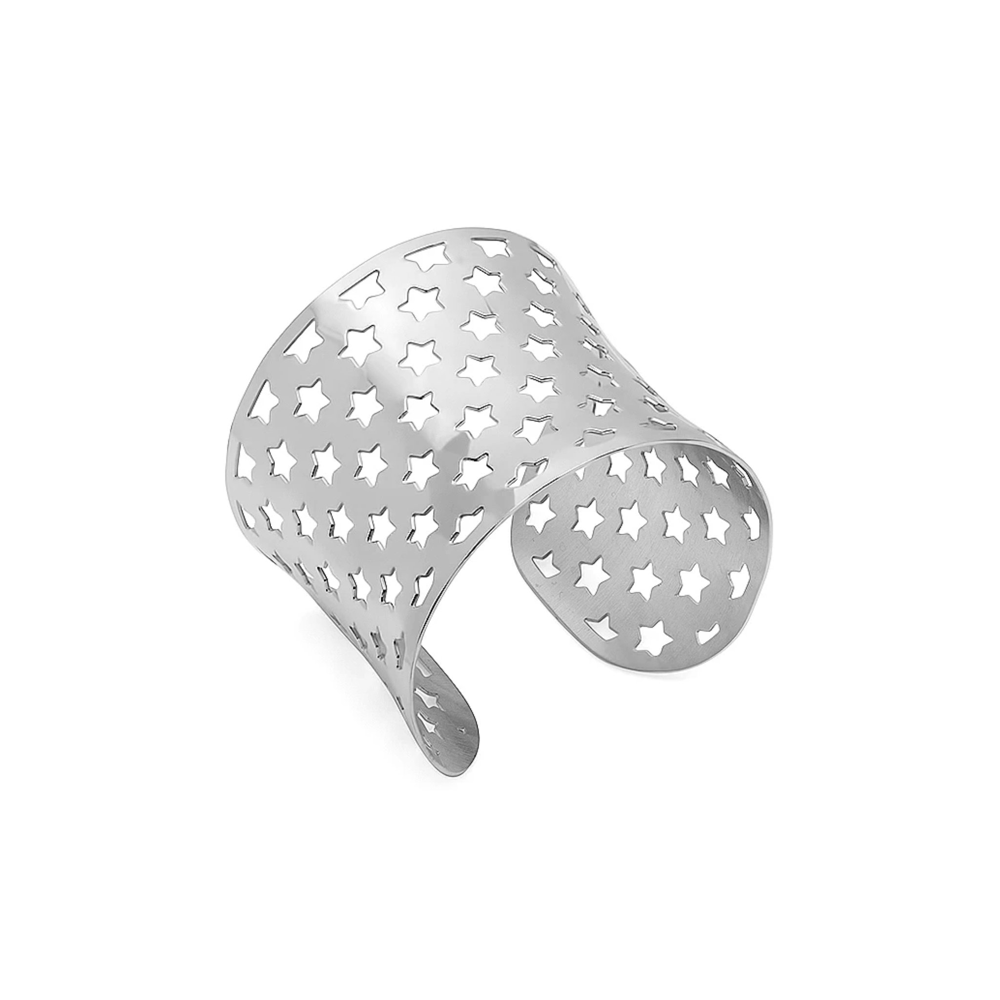 Stainless Steel Star Cutout Cuff Bracelet for Women – Adjustable Non-Tarnish Open Cuff Bracelet | Affordable Fashion Jewelry Gift