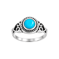Vintage Stainless Steel Turquoise Antique Ring