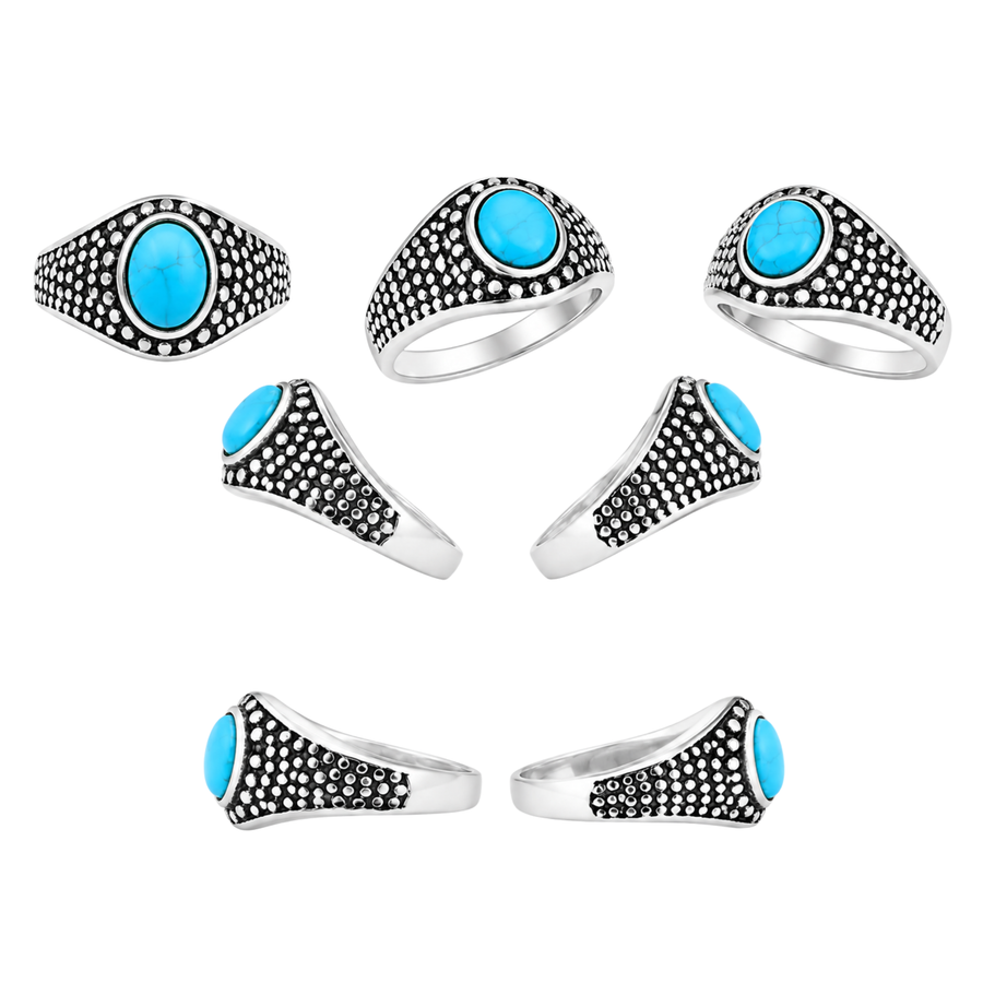 Affordable Stainless Steel Turquoise Ring – alternate view 2 | Sloop Jewelry – alternate view