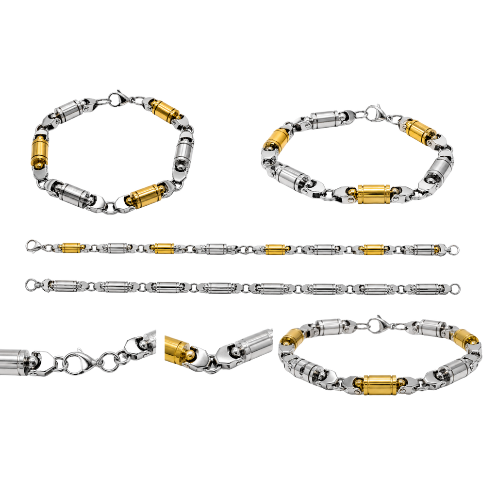 Titan Gear Bracelet – Affordable Two-Tone Stainless Steel Bracelet for Men