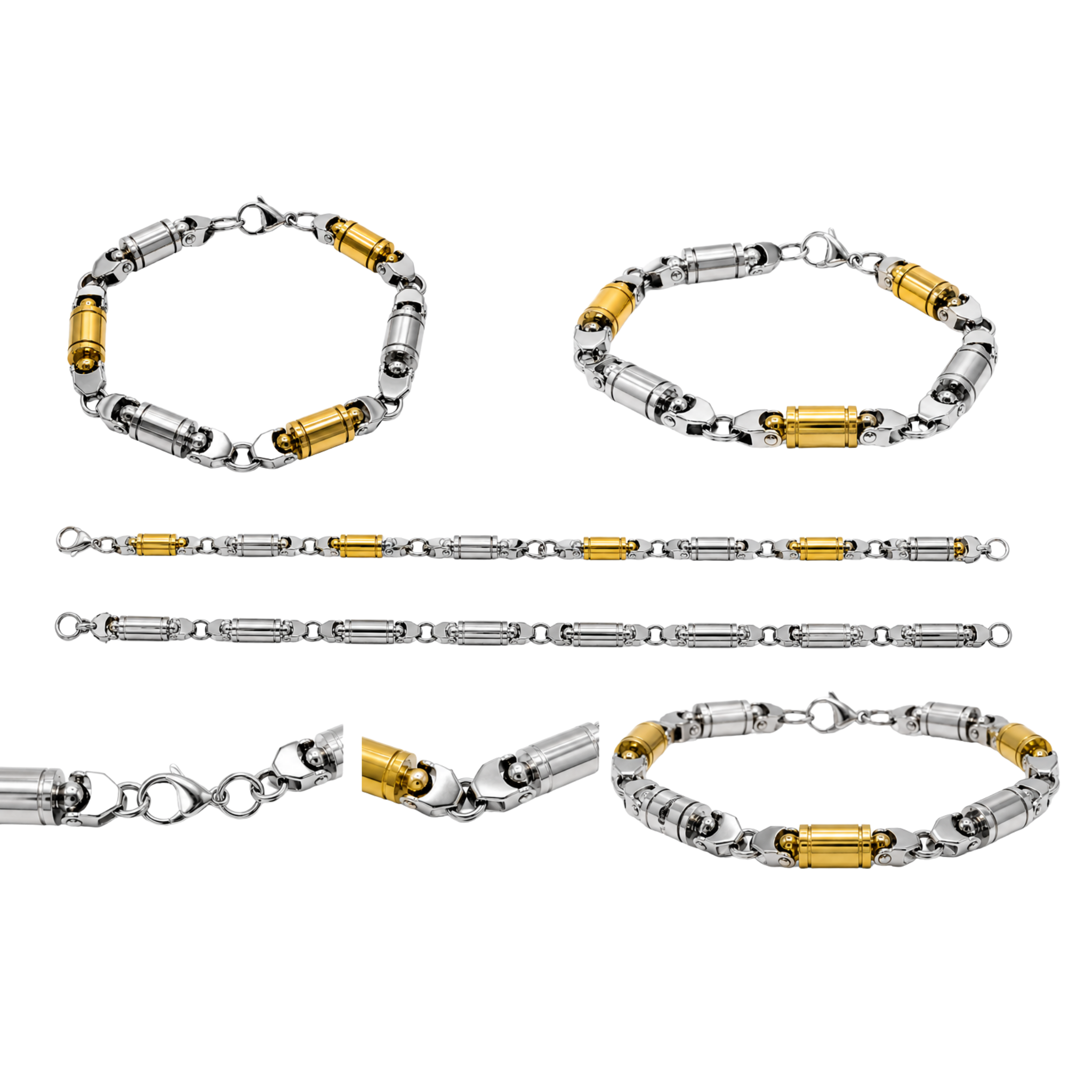 Titan Gear Bracelet – Affordable Two-Tone Stainless Steel Bracelet for Men