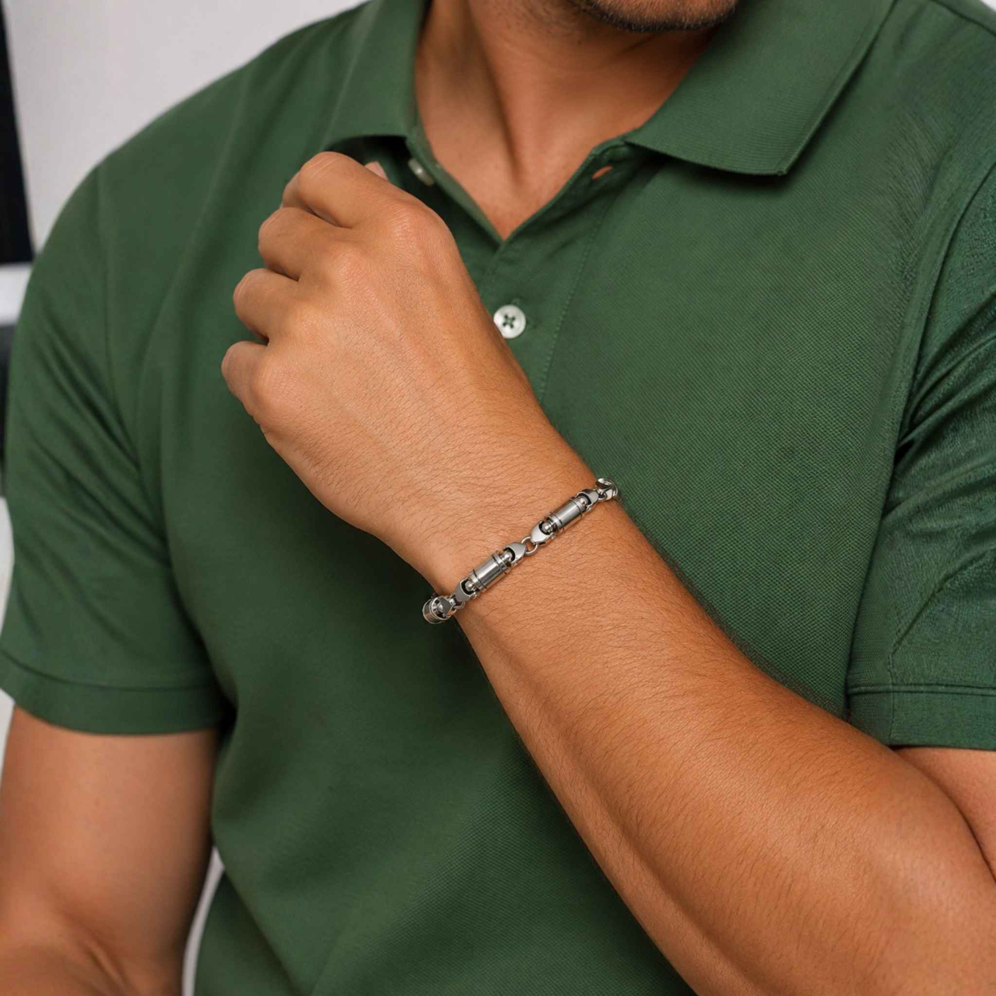 Titan Gear Bracelet – Affordable Two-Tone Stainless Steel Bracelet for Men