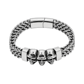 Triple Skull Bracelet – Affordable Non-Tarnish Stainless Steel Men's Skull Link Bracelet