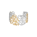Two-Tone Filigree Open Cuff Bracelet for Women – Adjustable Non-Tarnish Gold & Silver Cuff | Affordable Fashion Jewelry Gift