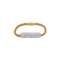 Women's Gold Stainless Steel Crystal Bracelet – Non-Tarnish Mesh Bracelet with Crystal Bar | Affordable Fashion Jewelry Gift