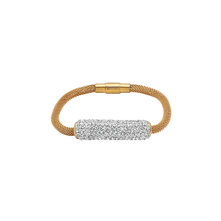 Women's Gold Stainless Steel Crystal Bracelet – Non-Tarnish Mesh… – Bracelet by Sloop Jewelry