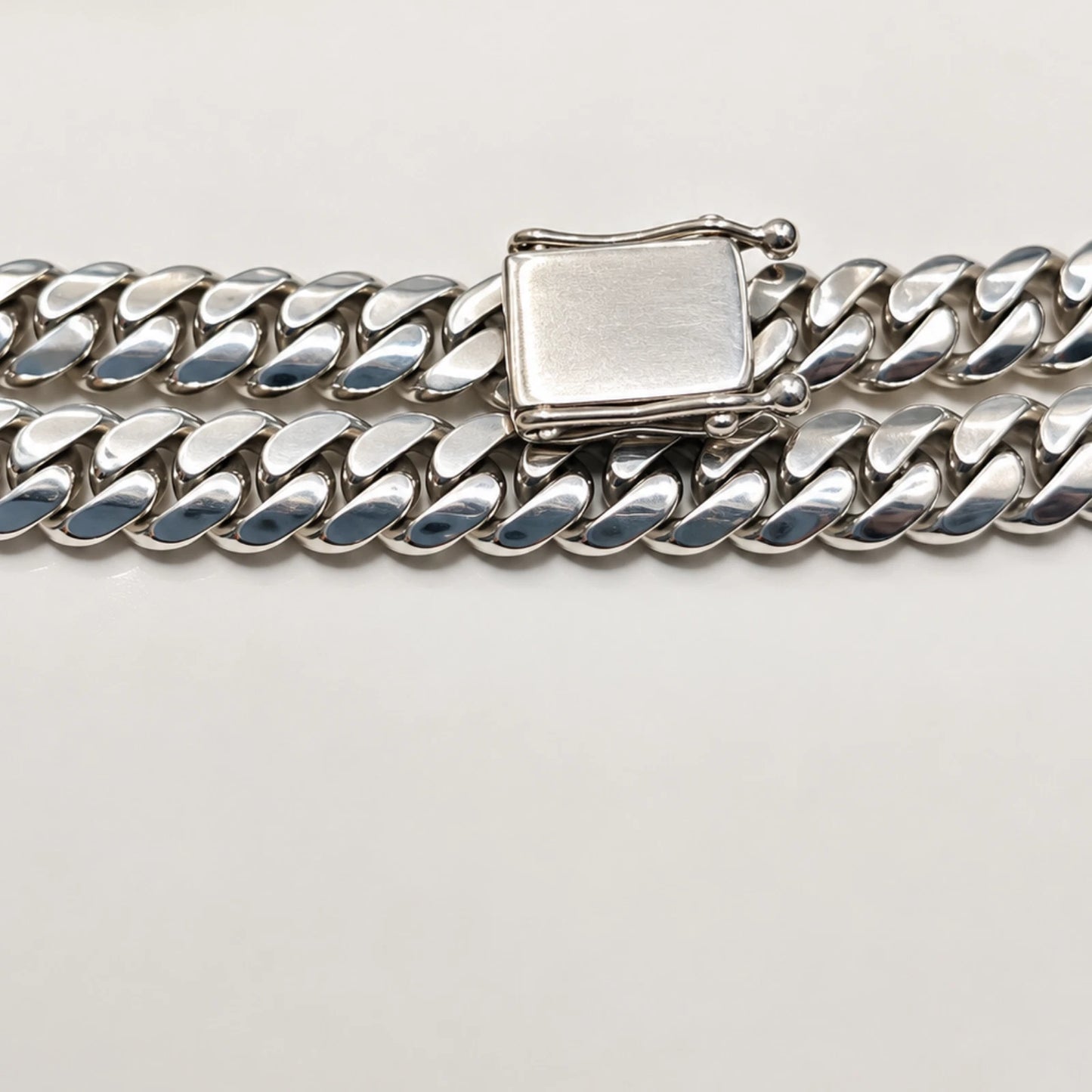 Handmade 950 Sterling Silver 9mm Cuban Link Chain 100g Custom Engravable Clasp