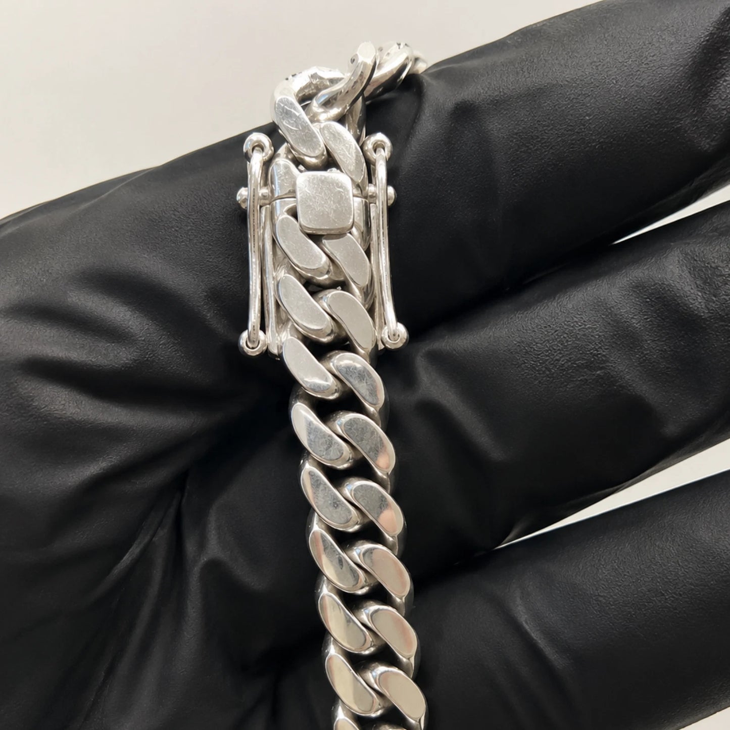 Handmade 950 Sterling Silver 9mm Cuban Link Chain 100g Custom Engravable Clasp