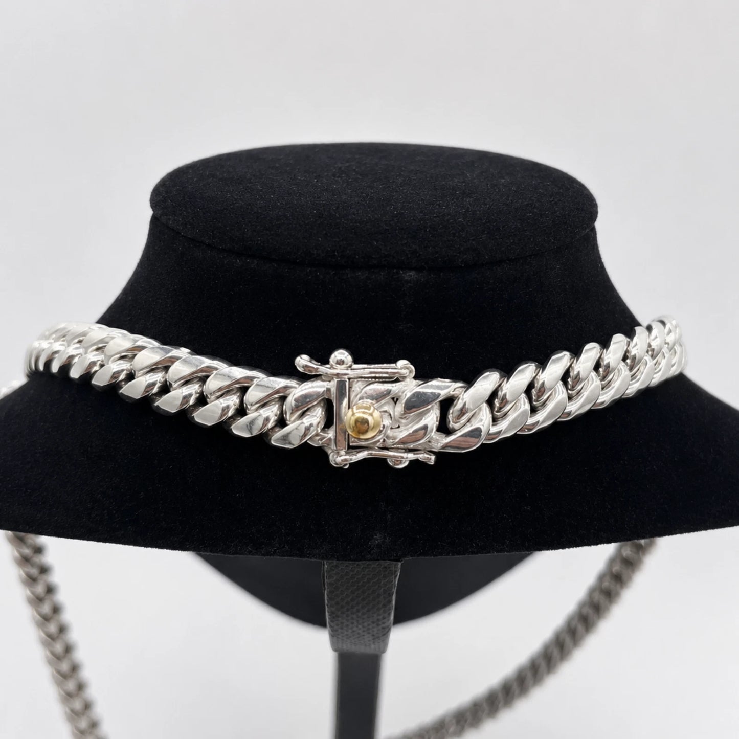 Handmade 950 Sterling Silver 9mm Cuban Link Chain 100g Custom Engravable Clasp
